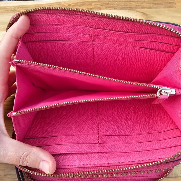 COACH Pink Zip Around Wallet Wristlet Clutch, Pre-owned - Picture 12 of 15